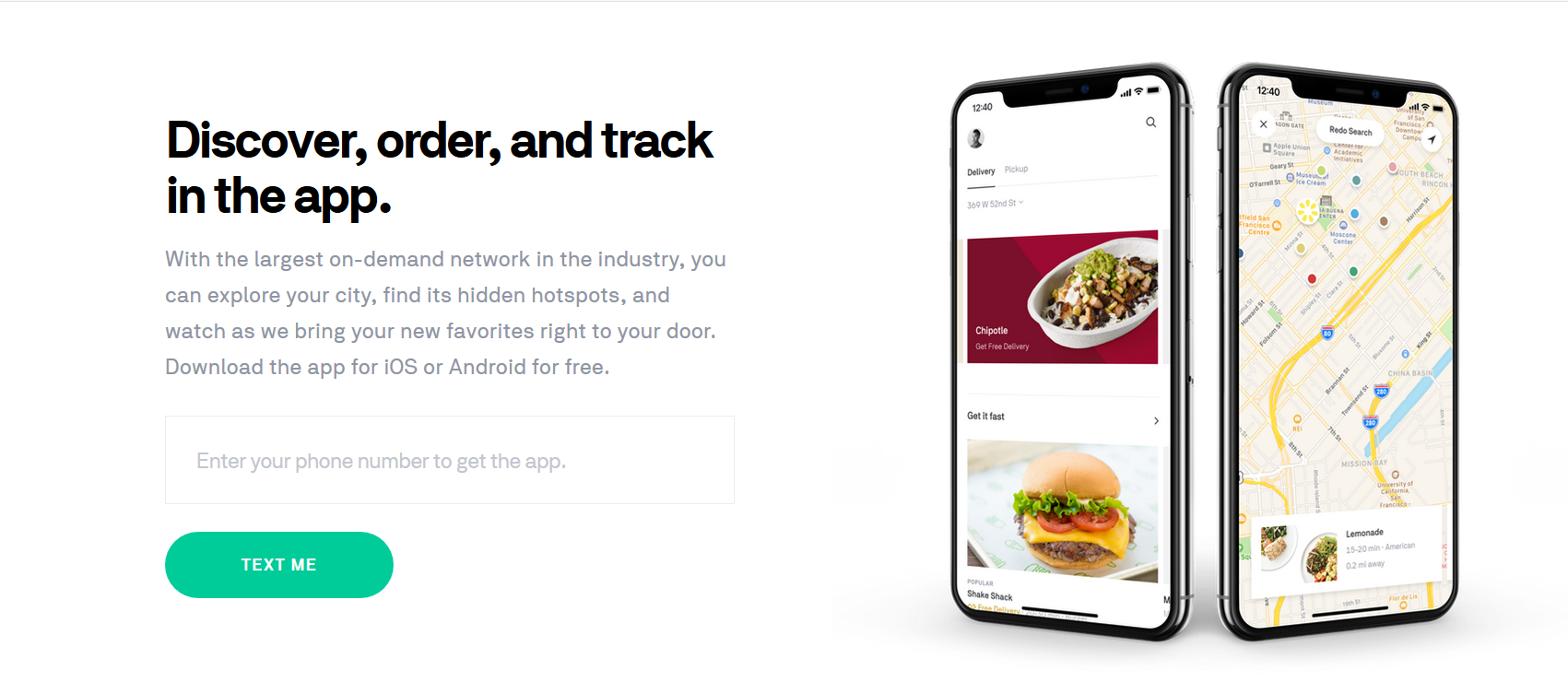 postmates homepage