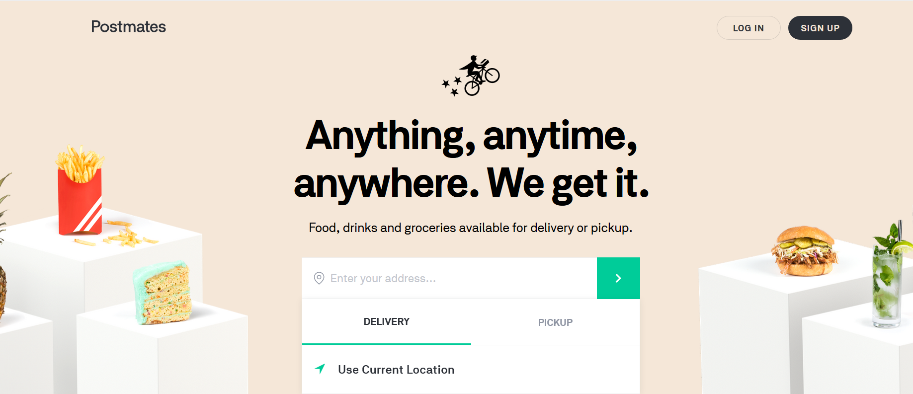 postmates homepage